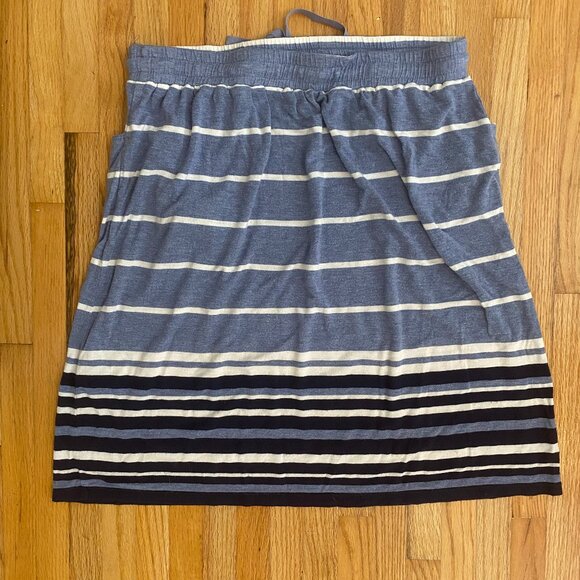 MAX STUDIO Blue Striped Midi Skirt with Side Pockets and Waist Tie Size S - Picture 7 of 7